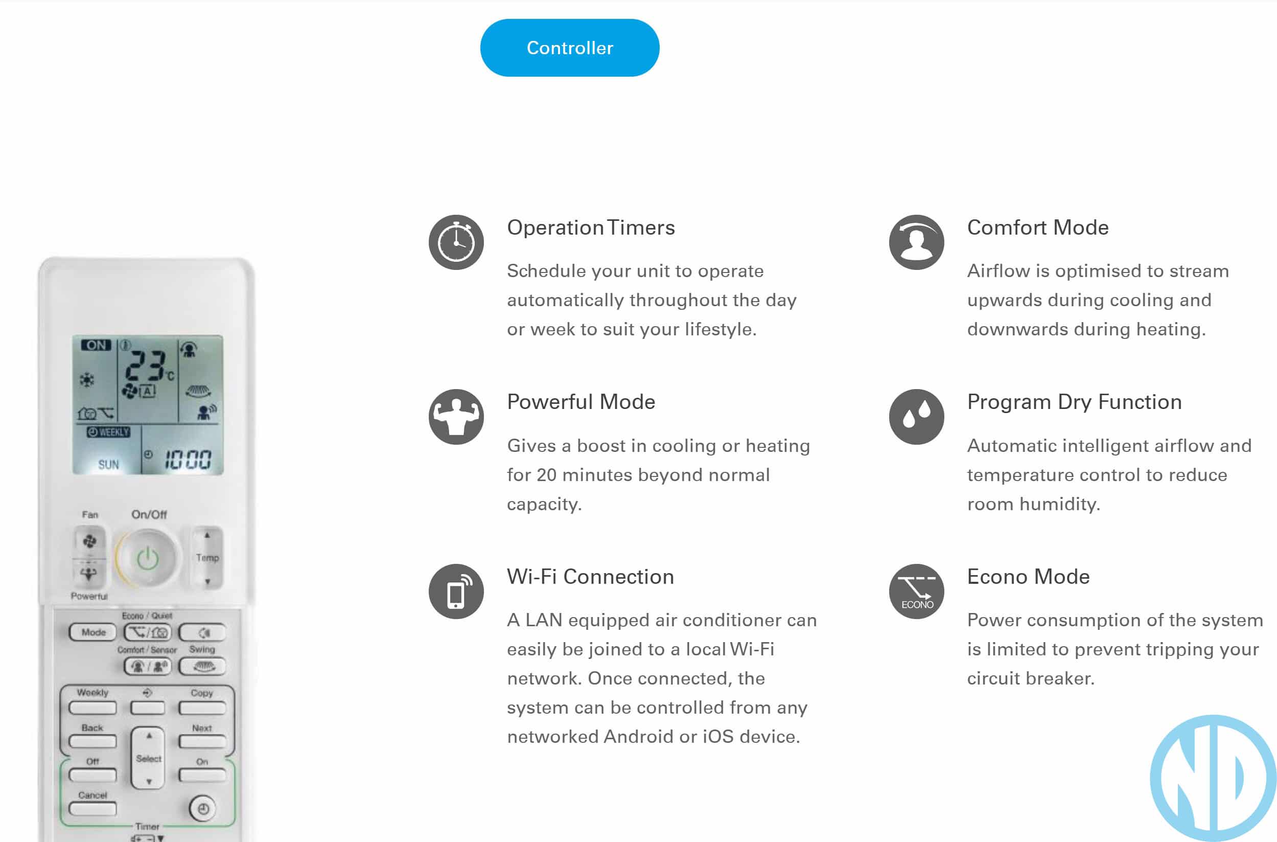 Daikin New Cora Controller Features - Nzdepot