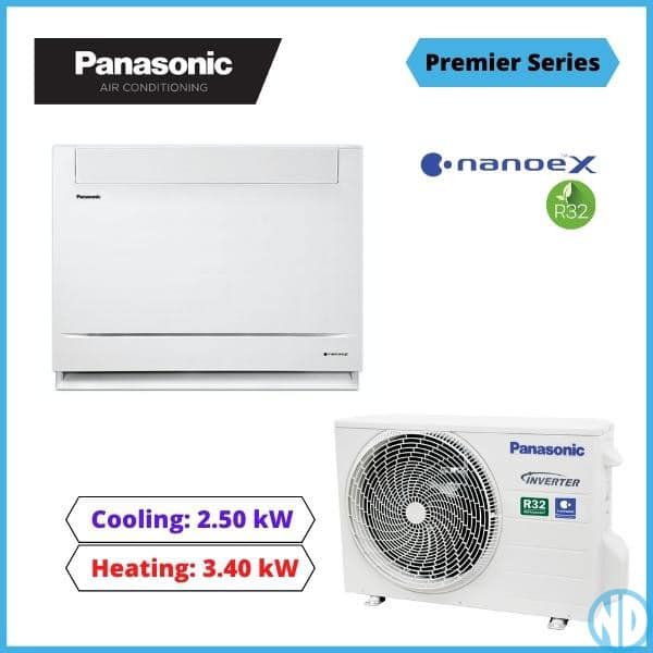 Panasonic 2.5Kw Floor Console Premier Series Heat Pump Air Conditioner Z25Ufr Nz Depot 1