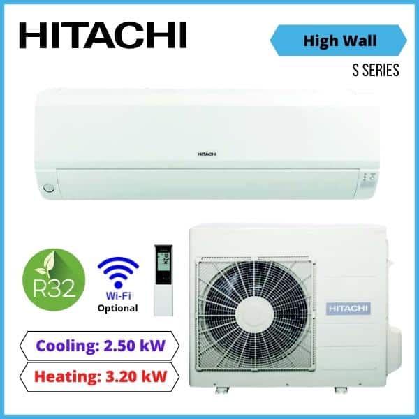 Hitachi 2.5Kw S Series High Wall Heat Pump Split Systems Ras S25Yhab Rac S25Yhab Nz Depot