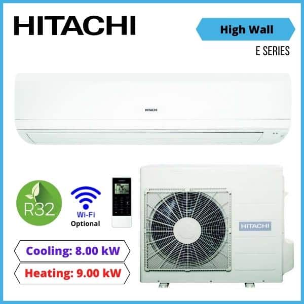 Hitachi 8.0Kw E Series High Wall Heat Pump Split Systems Ras E80Yhab Rac E80Yhab Nz Depot 1