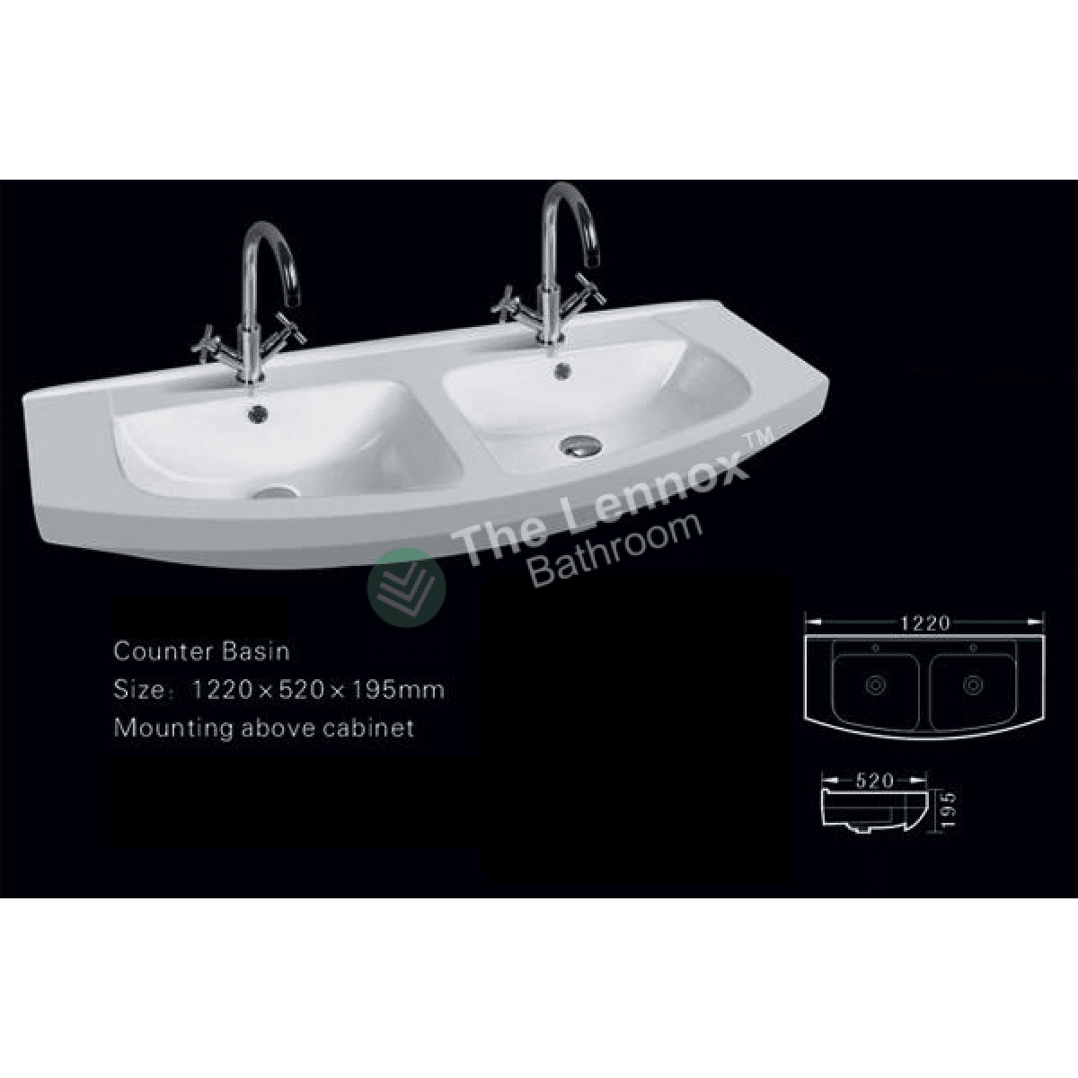 Ceramic Cabinet Basin - Round Series 1200  Double