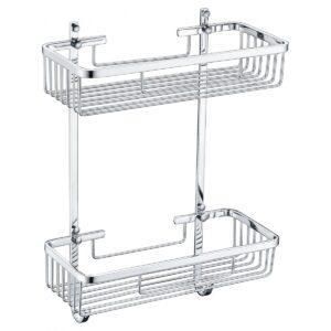 Chrome 2 Tier Double Shower Caddy Shelf Y107