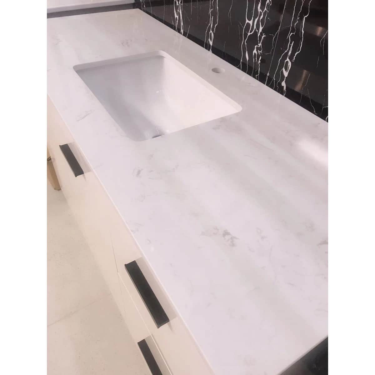 Engineered Quartz Vanity Top - Net White 900Mm, Counter Top Basin - Nz Depot