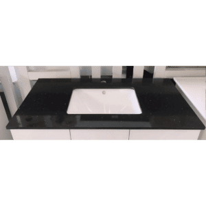 Engineered Quartz Vanity Top - Sparkling  Black 900mm, Counter Top Basin - NZ DEPOT