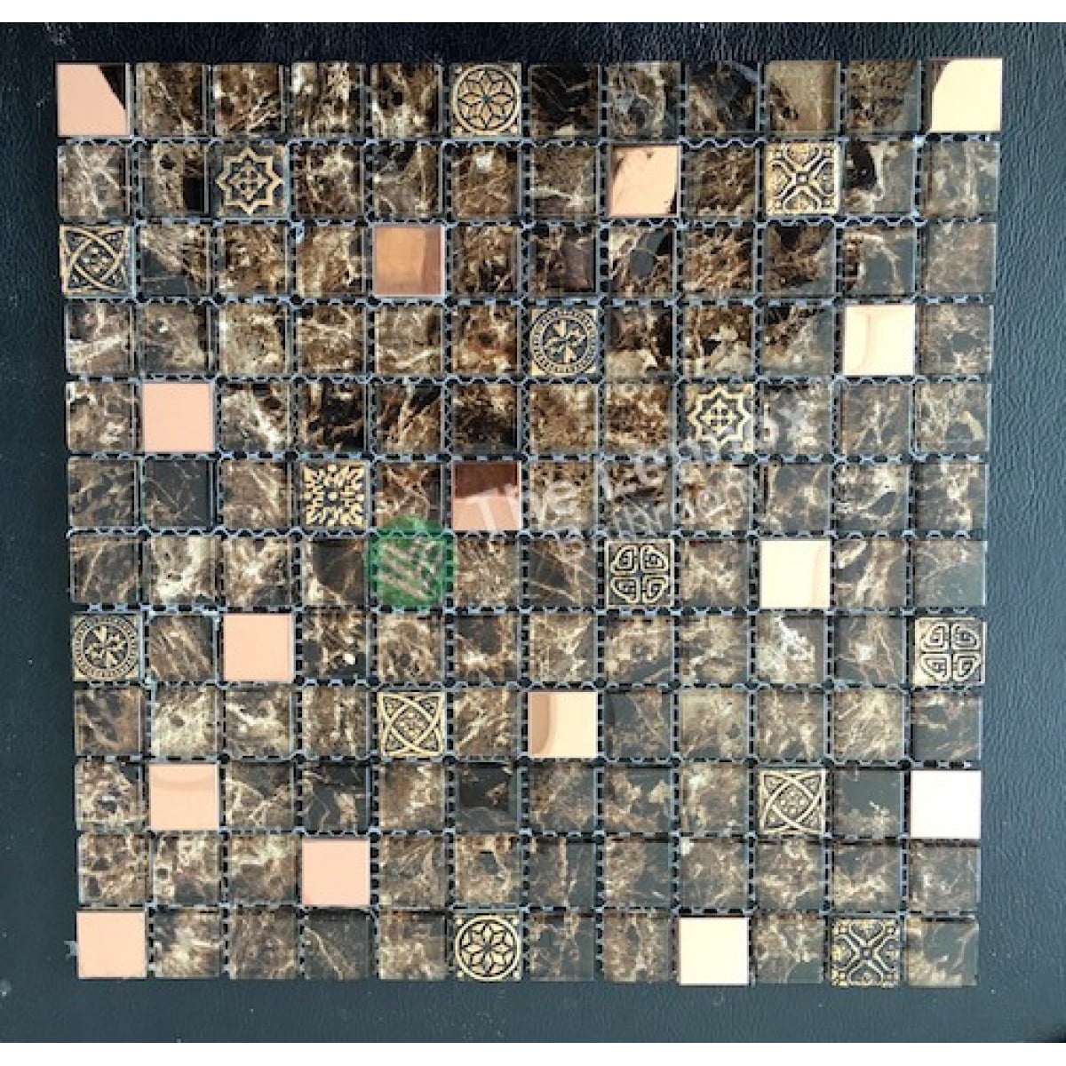 Glass And Carving Resin Mosaic Tile - Brown