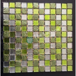 Glass And Carving Resin Mosaic Tile - Green