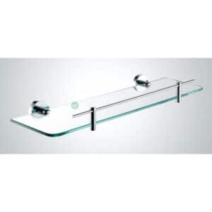 Glass Shelf - Round Wall Hung Series With Chrome Rail 2200-08, Bathroom accessories - NZ DEPOT