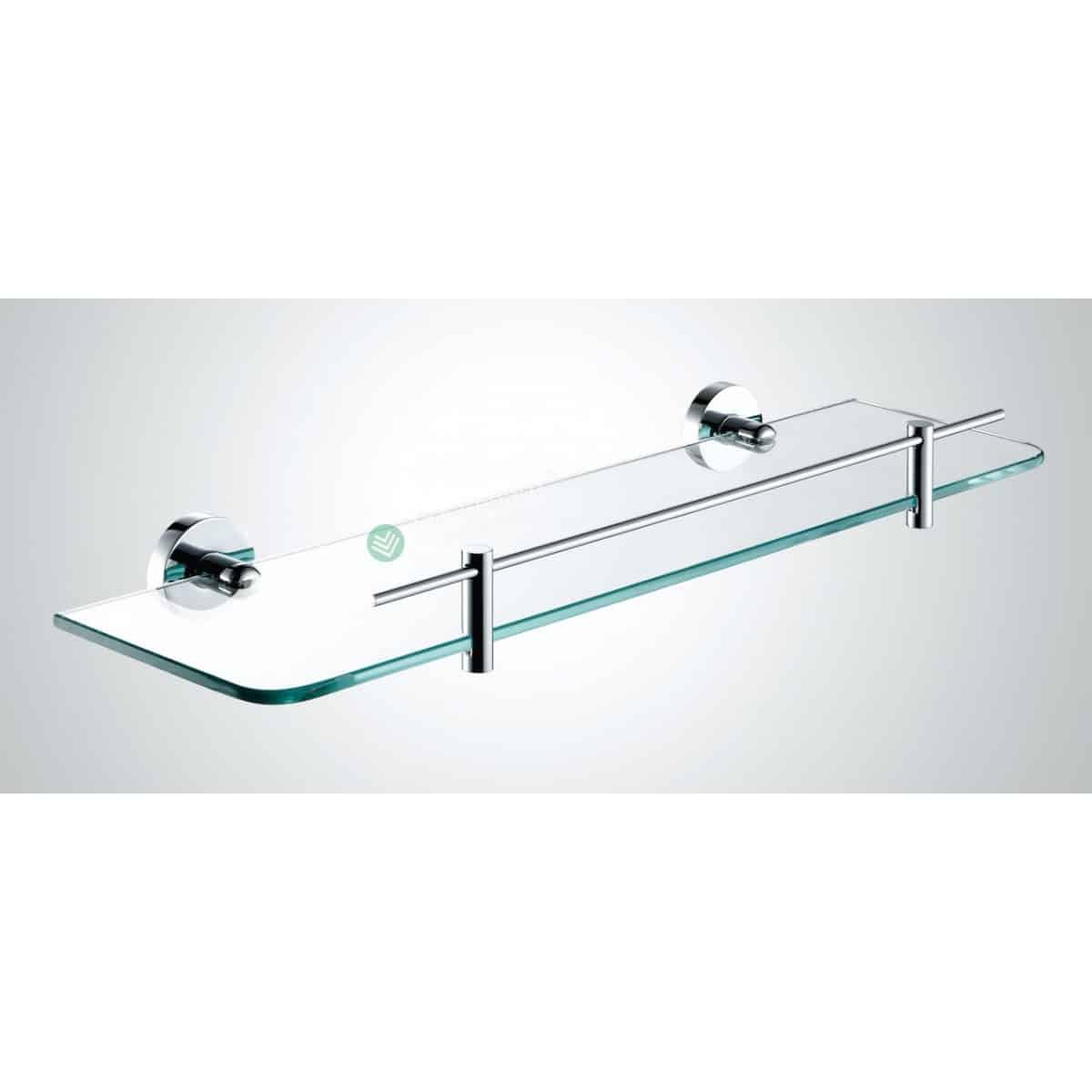 Glass Shelf - Round Wall Hung Series With Chrome Rail 2200-08, Bathroom Accessories - Nz Depot