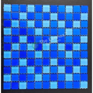 Glass Titanium Mosaic Pool Tile - Blue