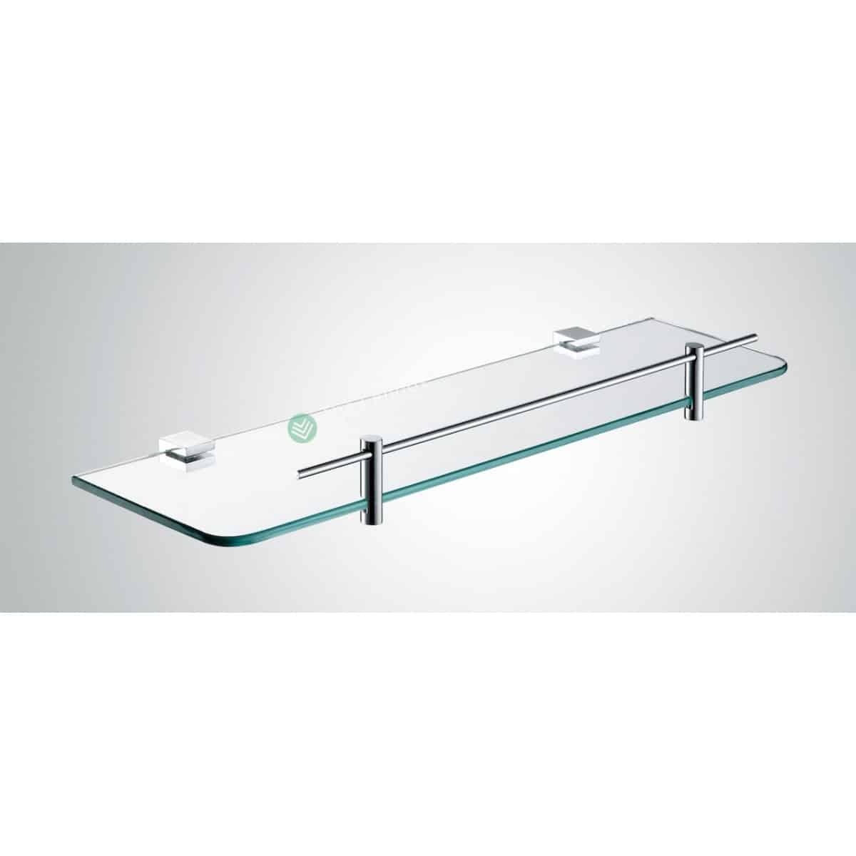 Glass Shelf - Square Wall Hung Series With Chrome Rail 2100-08, Bathroom Accessories - Nz Depot