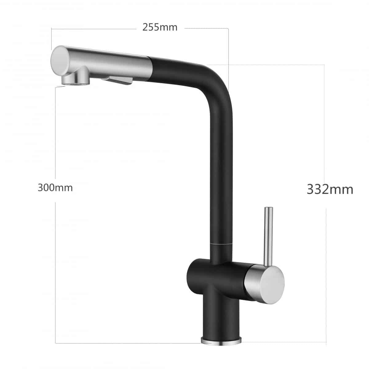 Kitchen Sink Mixer - Round Series 105CP - Matt Black