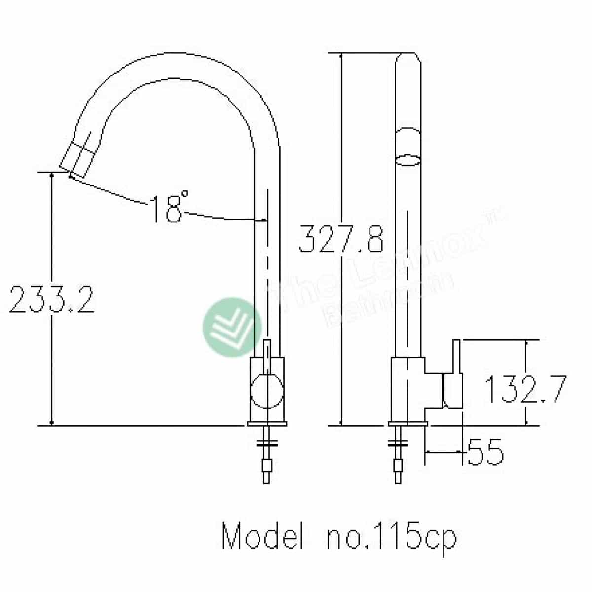 Kitchen Sink Mixer Round Series 115Cp 115Cp Kitchen Mixer Nz Depot 3