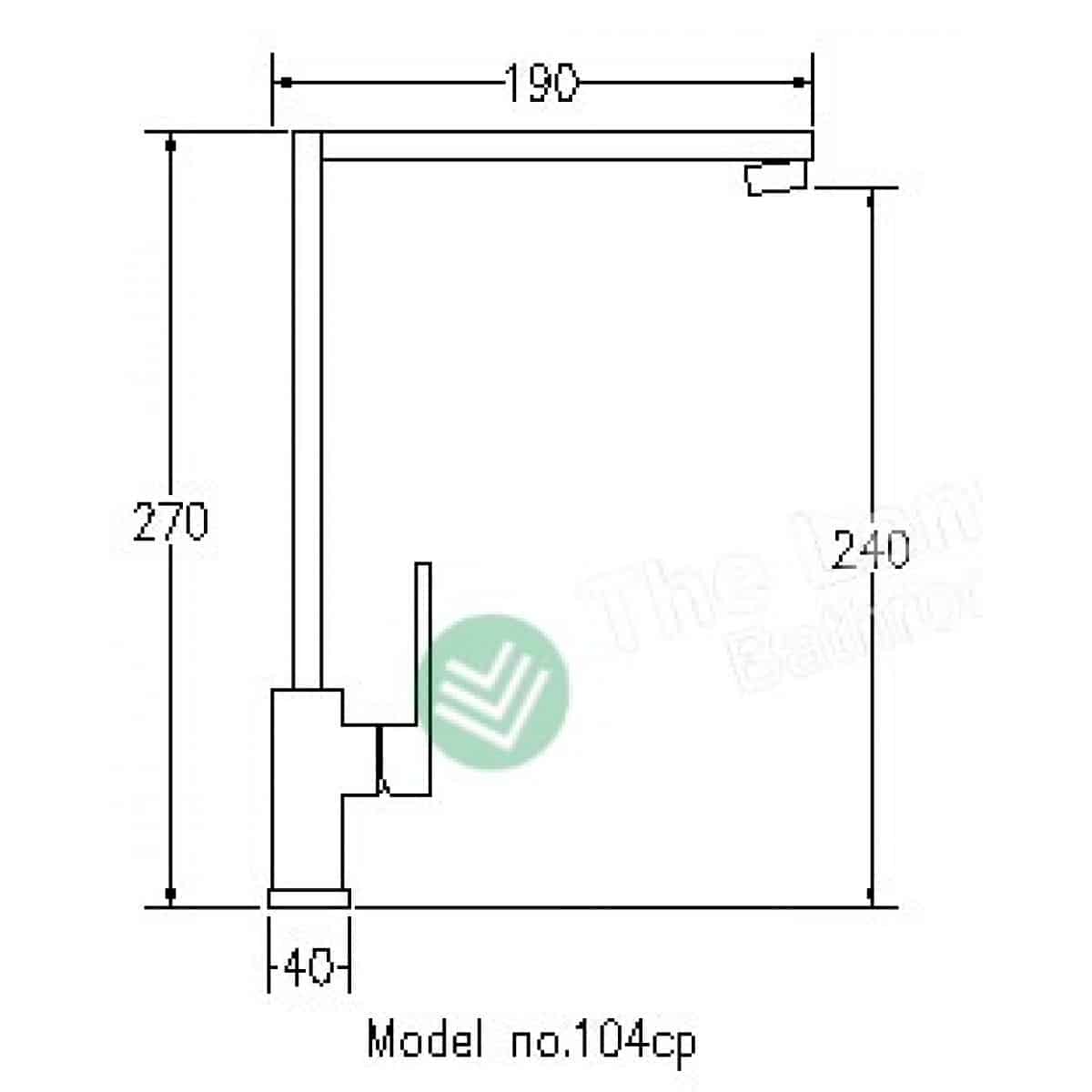 Kitchen Sink Mixer Square Series 104CP 104CP Kitchen Mixer NZ DEPOT 2