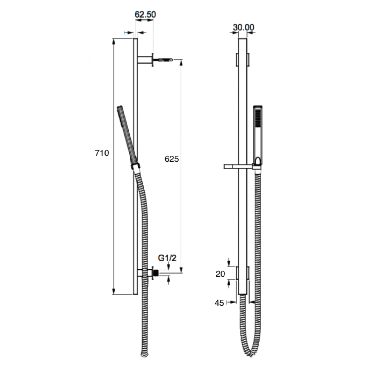 Rail Shower 1071 1071 Shower Slide Rose Nz Depot 6