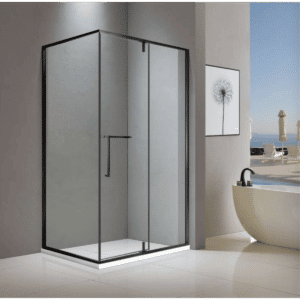 Shower Glass - Cape Series 2 Sides (1200x900x1900mm) - Matt black, Rectangle Shower - NZ DEPOT