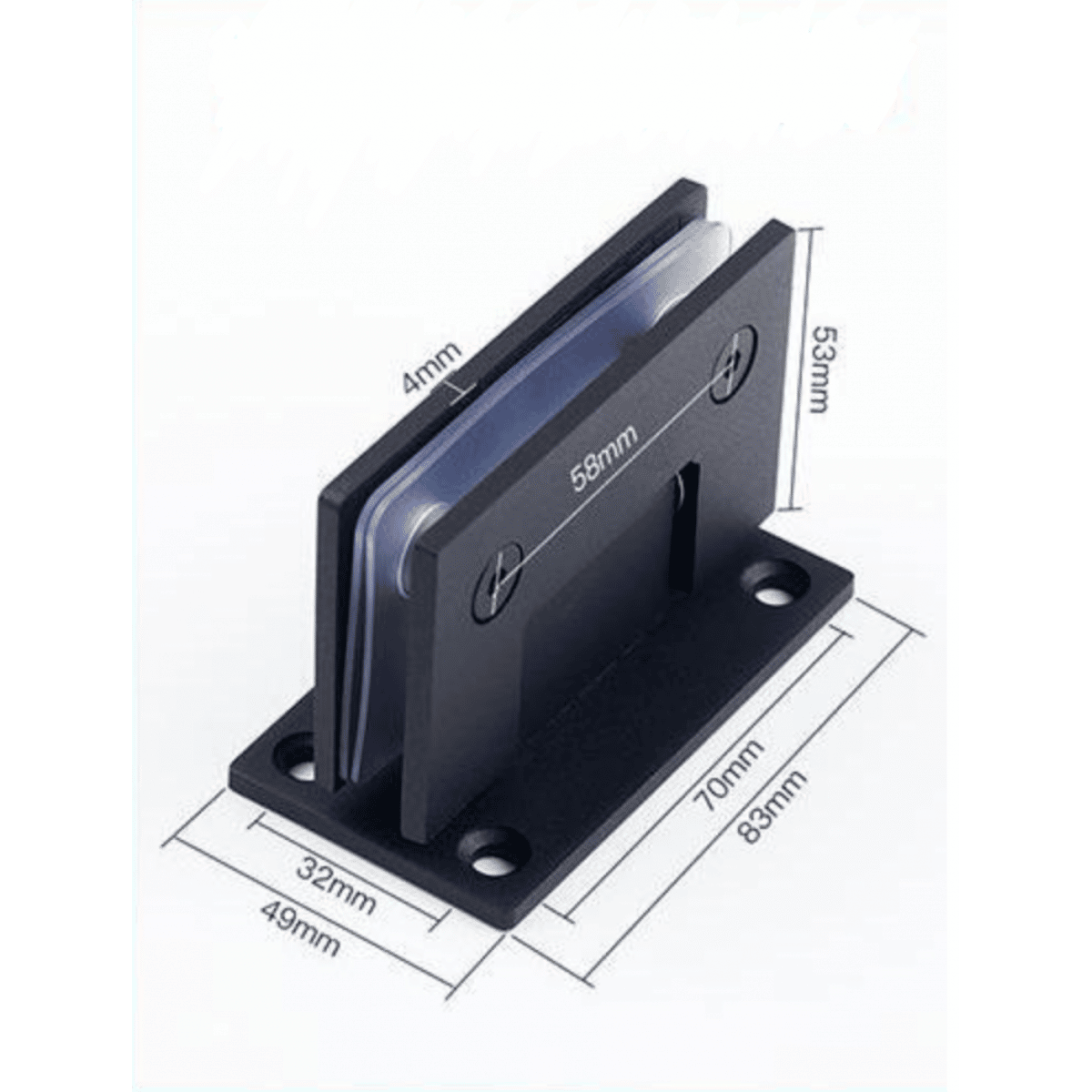 Shower Glass Hinges, 90 Degree, Glass To Glass - Black, Spare Parts - Nz Depot