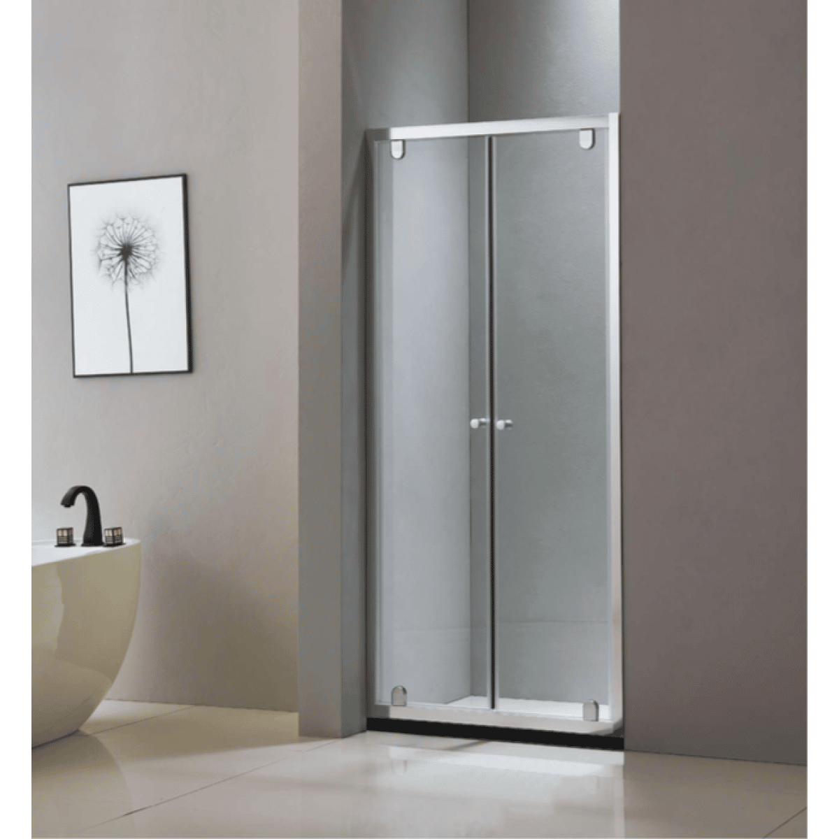 Shower Glass - Park Series Double Swing Doors 1000X1000X1900Mm, Shower Door - Nz Depot