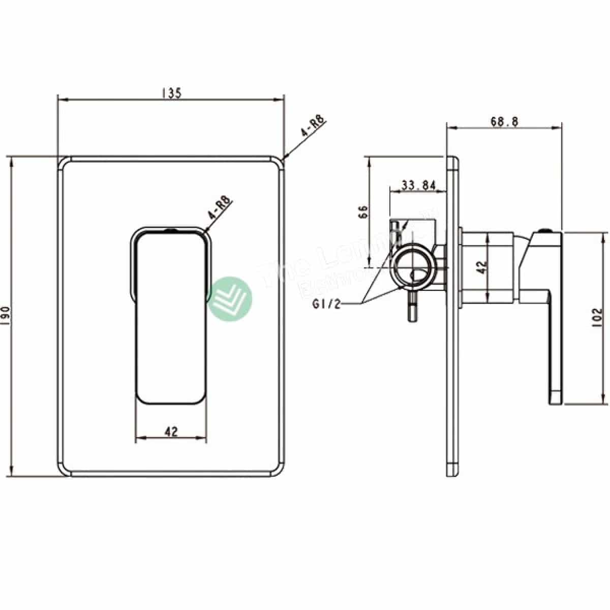 Shower Mixer Square Series 153CP 153CP Shower Mixer NZ DEPOT 2