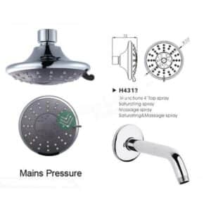 Shower Rose - Wall Mount Arm Round H4313, Shower Slide & Rose - NZ DEPOT