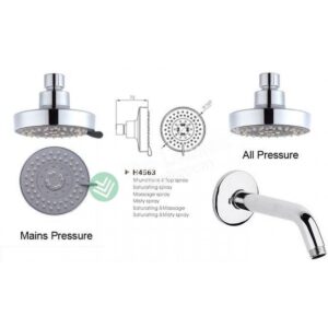 Shower Rose - Wall Mount Arm Round H4563, Shower Slide & Rose - NZ DEPOT