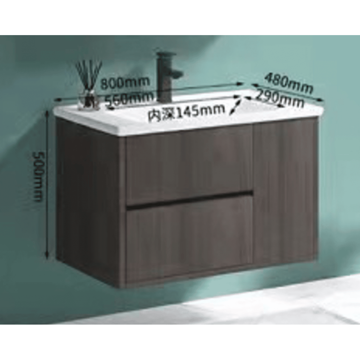 The European Bathroom Vanity 100% Waterproof - H20V, Wall Hung - Nz Depot