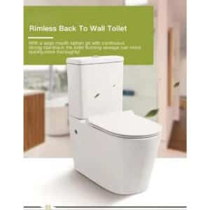 Toilet Suite - BTW Bella Rimless Flushing - A3314, Back to wall - NZ DEPOT