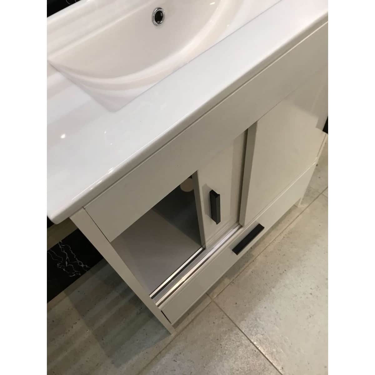 Vanity Dekkor Series Plywood L700 Gloss White Slim Top 100 Water Proof L700 Freestanding Square Basin Nz Depot 2