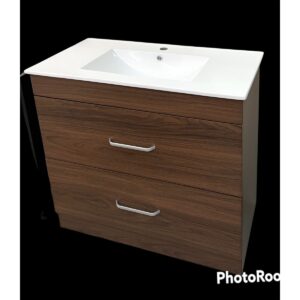 Vanity - Etham Series 900mm - Coffee, Freestanding - Square Basin - NZ DEPOT