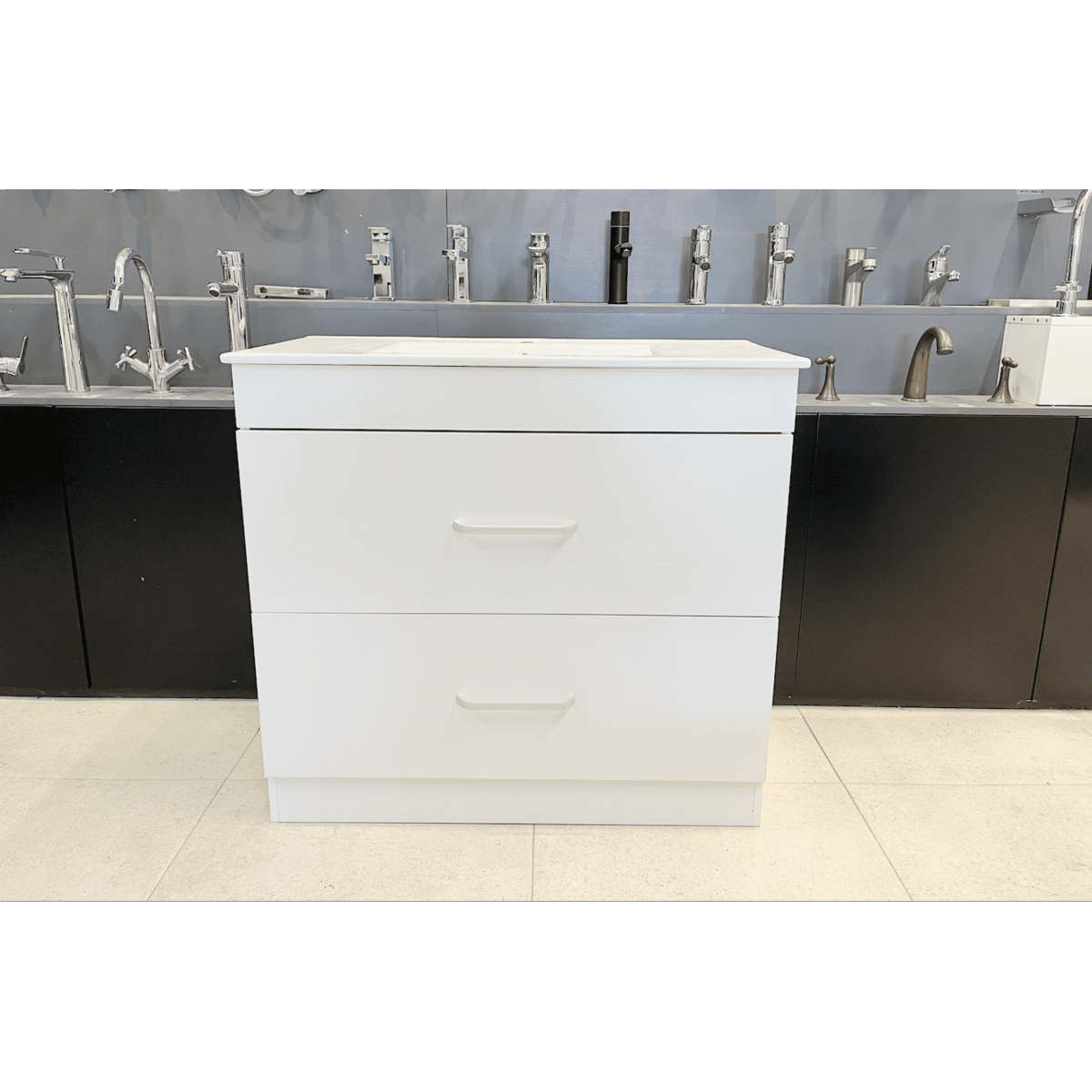 Vanity Etham Series 900Mm White E900 White Freestanding Square Basin Nz Depot 1