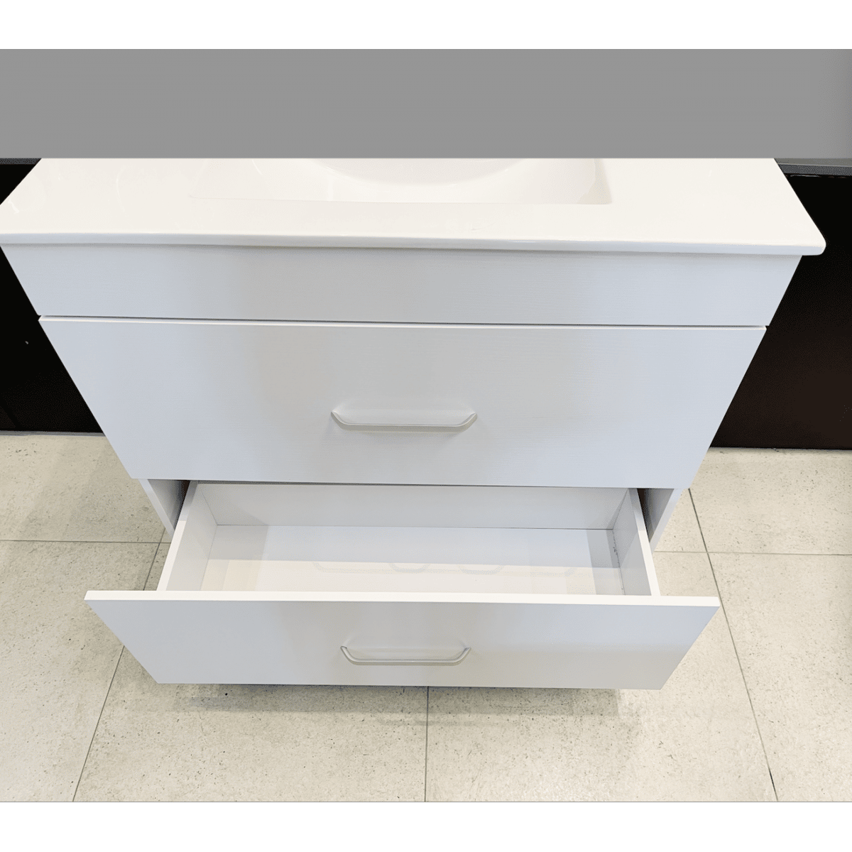 Vanity Etham Series 900Mm White E900 White Freestanding Square Basin Nz Depot 2