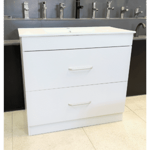 Vanity Etham Series 900Mm White E900 White Freestanding Square Basin Nz Depot - Nz Depot