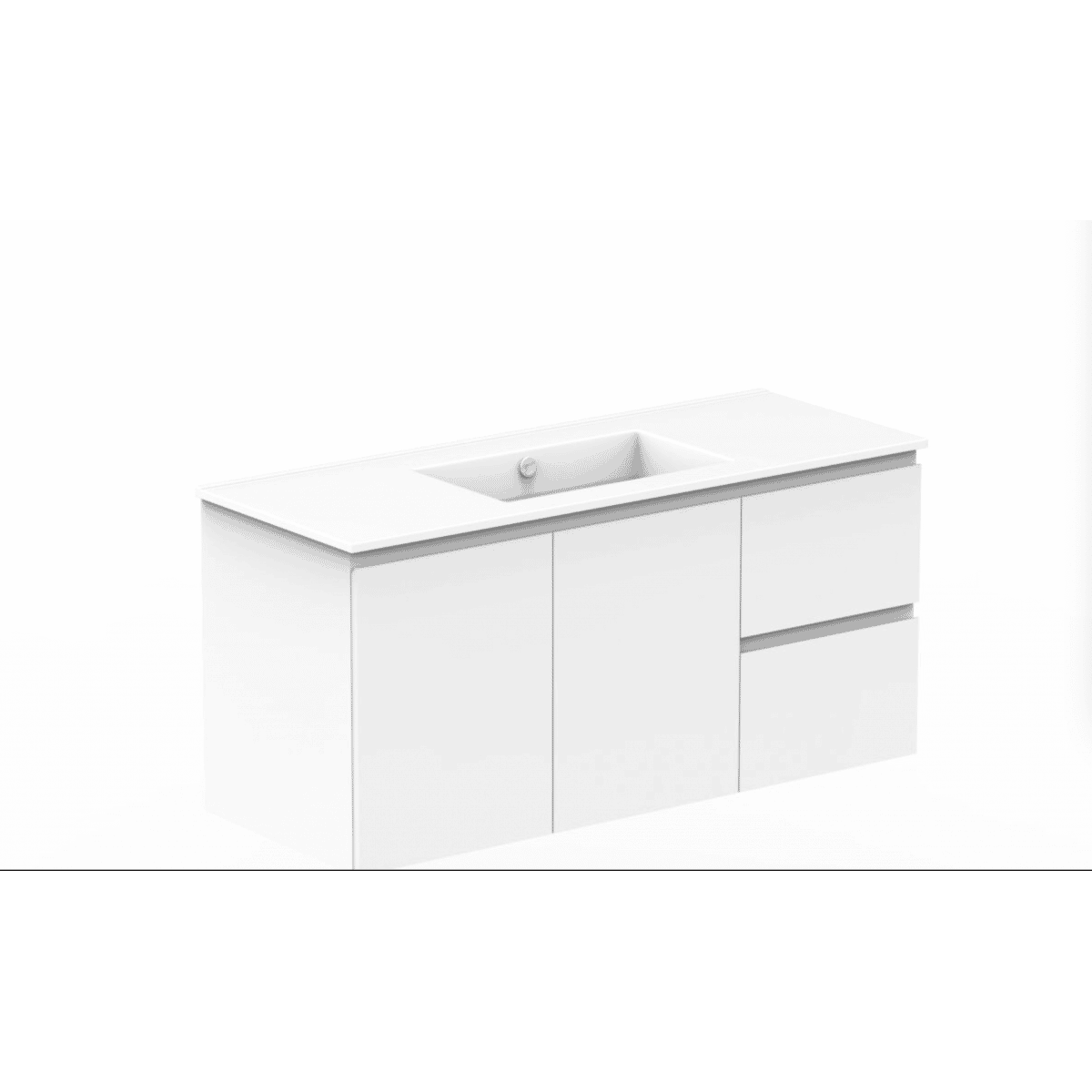 Vanity - Heron Series Plywood N1200 In White Color - 100% Water Proof, Wall Hung - Nz Depot