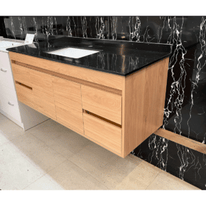 Vanity - Heron Series Plywood N1200 in Wooden Color  With Engineering Stone Top - 100% Water Proof, Wall Hung - NZ DEPOT