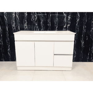 Vanity - Heron Series Plywood N1200F White - 100% Water Proof, Freestanding - Square Basin - NZ DEPOT