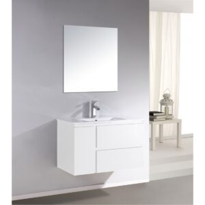 Vanity - Heron Series Plywood N900 in White Color - 100% Water Proof, Wall Hung - NZ DEPOT