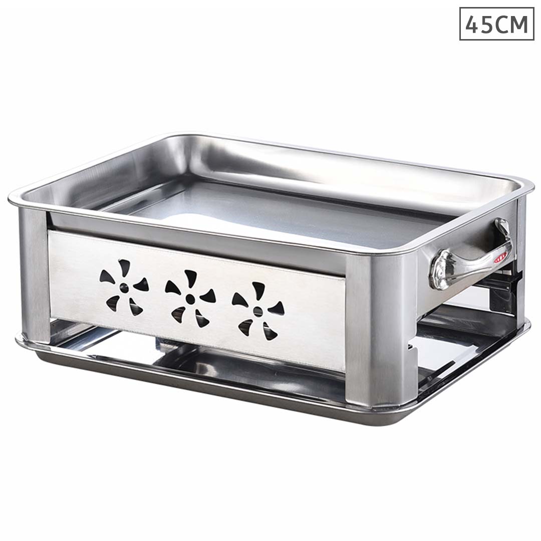 45Cm Portable Stainless Steel Outdoor Chafing Dish Bbq Fish Stove Grill Plate, Furniture, Kitchen &Amp; Dining Room Furniture, Buffets, Sideboards &Amp; Kitchen Islands, , ,  - Nz Depot 1