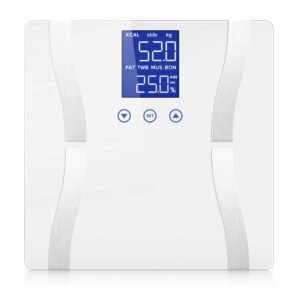 Glass LCD Digital Body Fat Scale Bathroom Electronic Gym Water Weighing Scales White NZ DEPOT