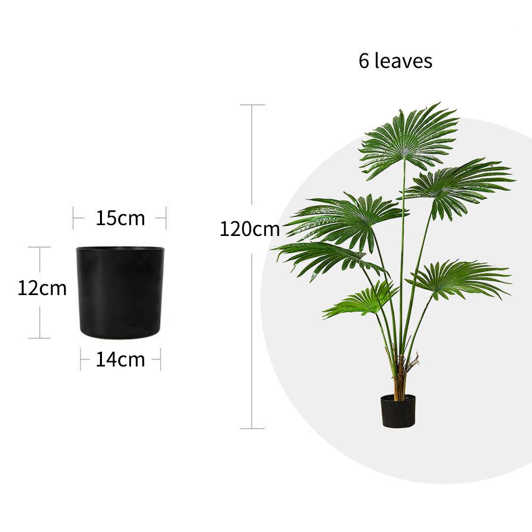 SOGA 120cm Artificial Natural Green Fan Palm Tree Fake Tropical Indoor Plant Home Office Decor, Home & Living, Home Decor, Artificial Plants, , ,  - NZ DEPOT 2