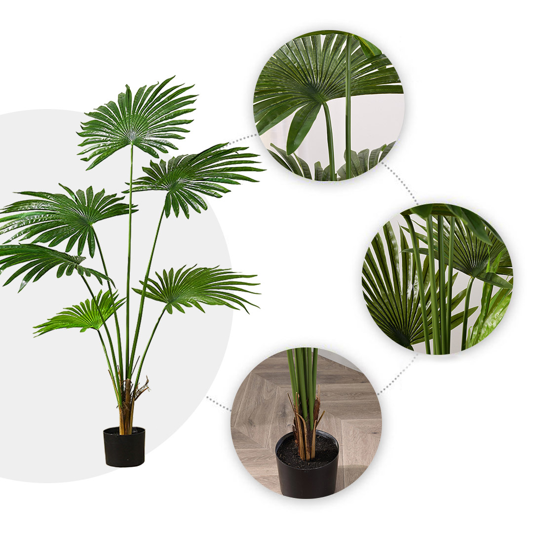 SOGA 120cm Artificial Natural Green Fan Palm Tree Fake Tropical Indoor Plant Home Office Decor, Home & Living, Home Decor, Artificial Plants, , ,  - NZ DEPOT 4