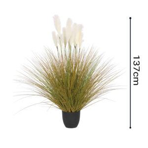 SOGA 137cm Artificial Indoor Potted Reed Bulrush Grass Tree Fake Plant Simulation Decorative, Home & Living, Home Decor, Artificial Plants, , ,  - NZ DEPOT 2