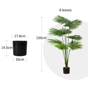 SOGA 150cm Artificial Natural Green Fan Palm Tree Fake Tropical Indoor Plant Home Office Decor, Home & Living, Home Decor, Artificial Plants, , ,  - NZ DEPOT 2