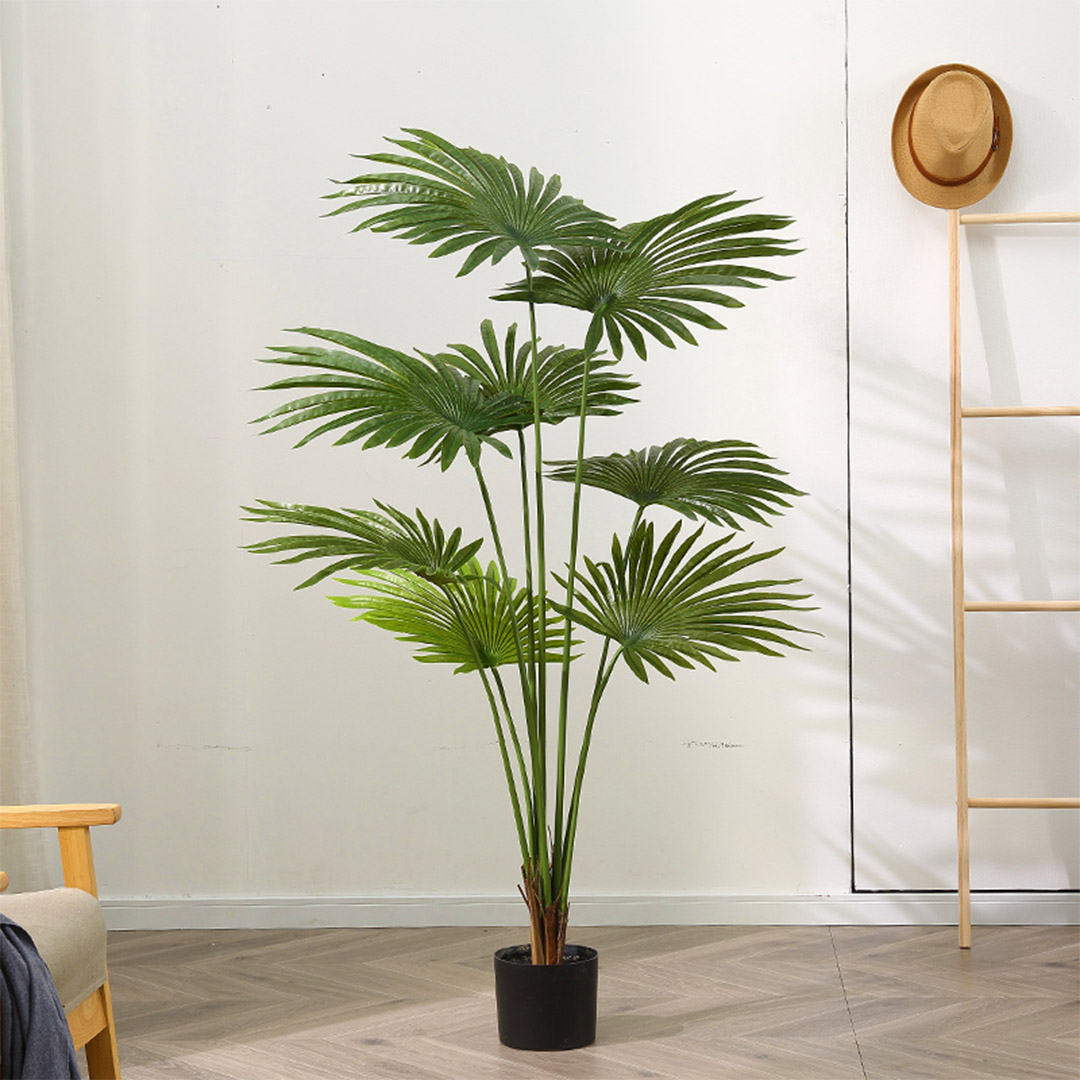 SOGA 150cm Artificial Natural Green Fan Palm Tree Fake Tropical Indoor Plant Home Office Decor, Home & Living, Home Decor, Artificial Plants, , ,  - NZ DEPOT 3