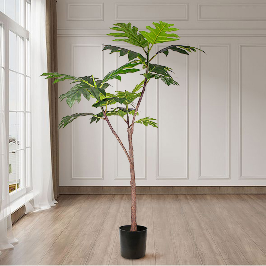 SOGA 150cm Artificial Natural Green Split-Leaf Philodendron Tree Fake Tropical Indoor Plant Home Office Decor, Home & Living, Home Decor, Artificial Plants, , ,  - NZ DEPOT 3