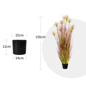 SOGA 150cm Purple-Red Artificial Indoor Potted Papyrus Plant Tree Fake Simulation Decorative, Home & Living, Home Decor, Artificial Plants, , ,  - NZ DEPOT 2