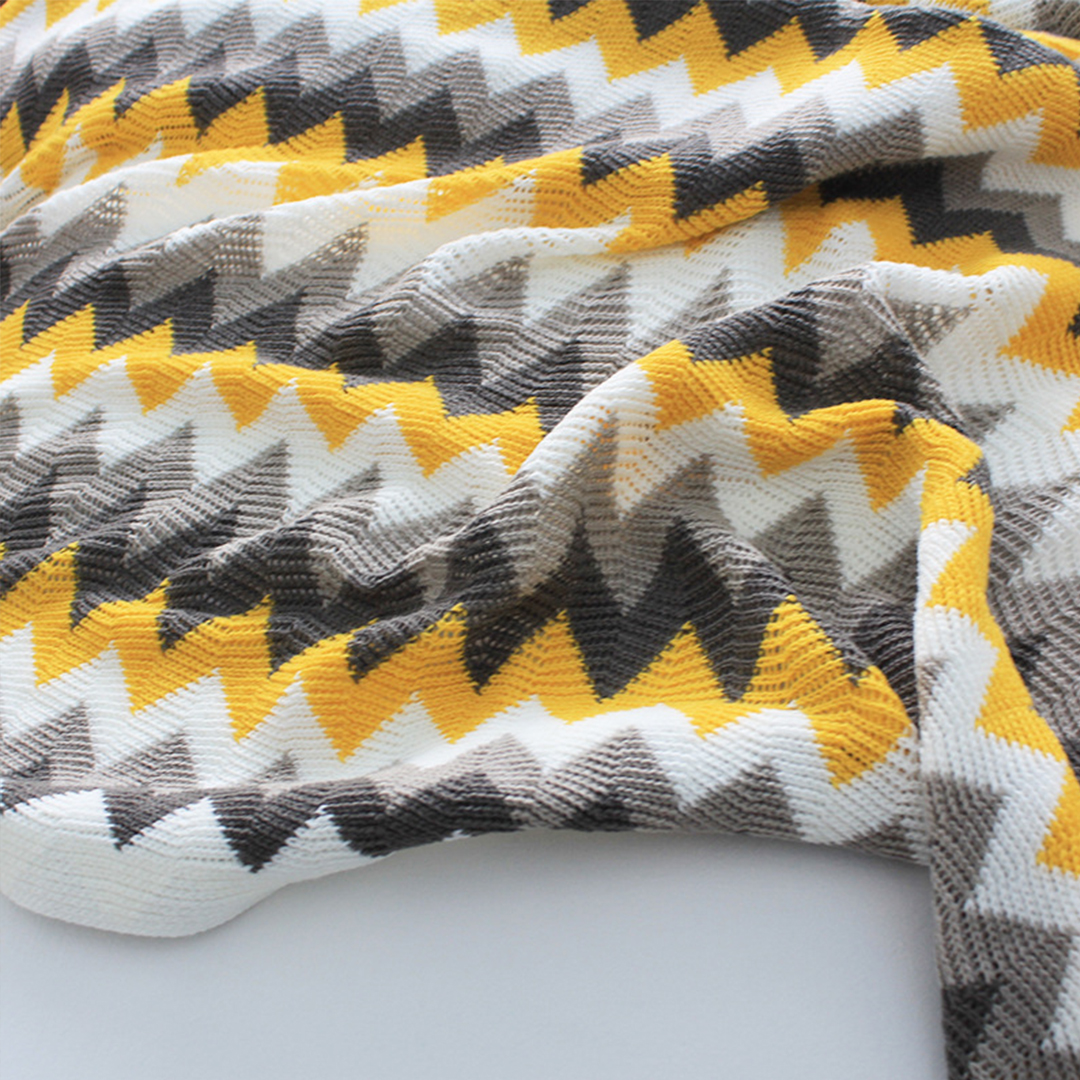 Soga 170Cm Yellow Zigzag Striped Throw Blanket Acrylic Wave Knitted Fringed Woven Cover Couch Bed Sofa Home Decor, Home, Bed Linen, Throws And Blankets, Blankets, ,  - Nz Depot 7