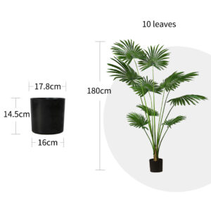 SOGA 180cm Artificial Natural Green Fan Palm Tree Fake Tropical Indoor Plant Home Office Decor, Home & Living, Home Decor, Artificial Plants, , ,  - NZ DEPOT 2