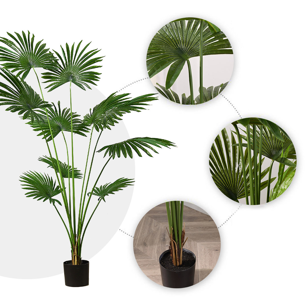 Soga 180Cm Artificial Natural Green Fan Palm Tree Fake Tropical Indoor Plant Home Office Decor, Home &Amp; Living, Home Decor, Artificial Plants, , ,  - Nz Depot 4