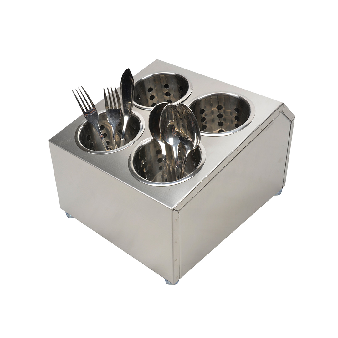 SOGA 18/10 Stainless Steel Commercial Conical Utensils Square Cutlery Holder with 4 Holes, Home & Living, Kitchen & Dining, Tableware, Cutlery, ,  - NZ DEPOT 1