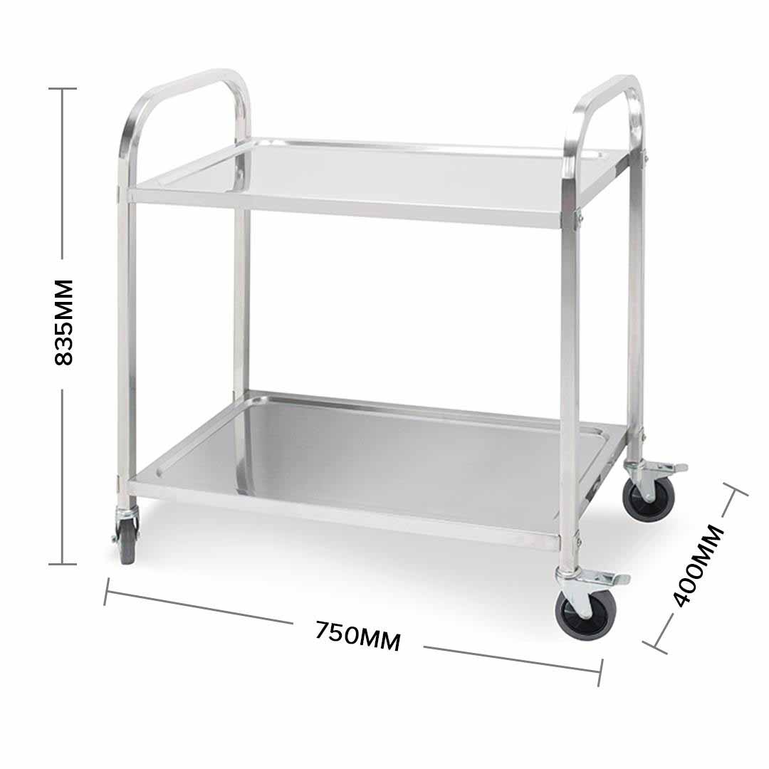 Soga 2 Tier 75X40X83.5Cm Stainless Steel Kitchen Dinning Food Cart Trolley Utility Small, Business &Amp; Industrial, Food Service, Food Service Carts, , ,  - Nz Depot 3