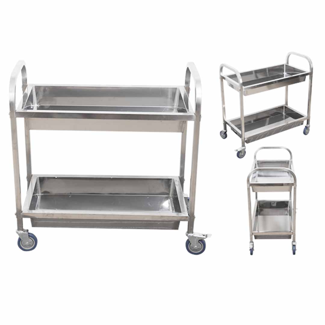 Soga 2 Tier 75X40X83Cm Stainless Steel Kitchen Trolley Bowl Collect Service Food Cart Small, Business &Amp; Industrial, Food Service, Food Service Carts, , ,  - Nz Depot 2